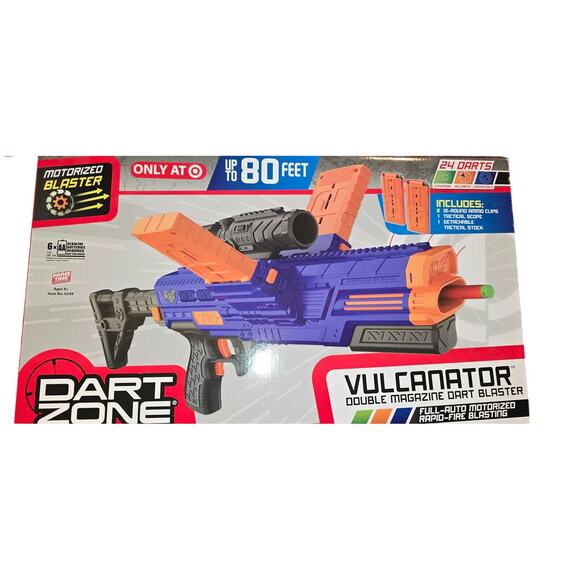 Dart Zone Vulcanator Motorized Blaster New In Box Includes 24 Darts Shoots 80 Ft - Picture 3 of 4